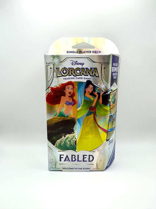 Disney Lorcana Fabled single-player deck, Ariel and Mulan, Amber/Sapphire, factory sealed